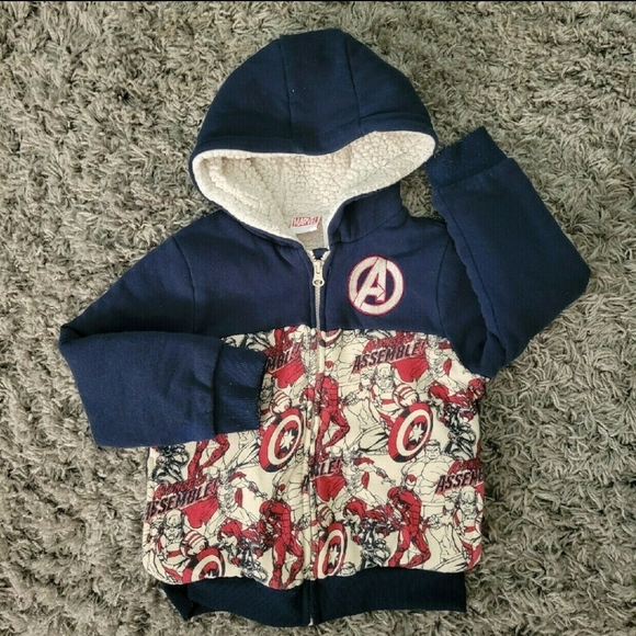 Marvel Other - 3/$15 Sherpa Lined Marvel Hooded Sweatshirt